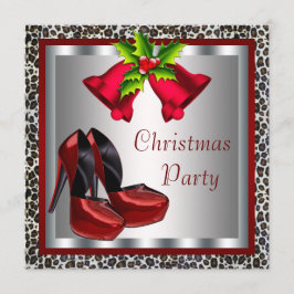 Invitación Zapatos rojos de tacón alto Chic fiesta de Navidad