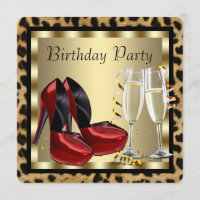 Zapatos rojos de tacón alto Cumpleaños leopardo