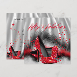 Invitación Zapatos rojos fabulosos de tacón alto número 50 se