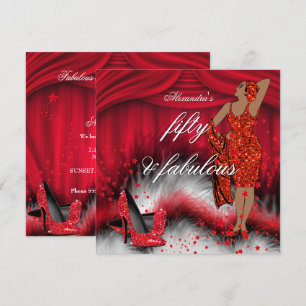Invitación Zapatos rojos fabulosos de tacón alto para la Seño