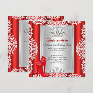 Invitación Zapatos Rojos para Quinceañera Cumpleaños 15 2