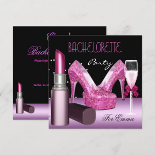 Invitación Zapatos Rosa de Fiesta de Despedida de Soltera
