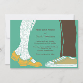 Invitación Zapatos y zapatillas de mujer Boda ilustrado (Mint