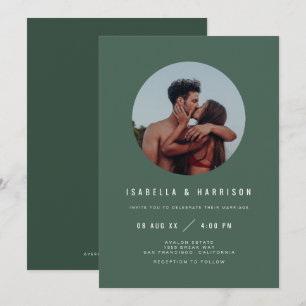 Invitación ZARA Boda Foto Bosque Moderno Verde