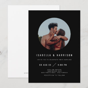 Invitación ZARA Boda Foto Moderna Blanco y Negro