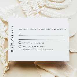 Invitación ZARA Modern Minimalist San Serif RSVP Card