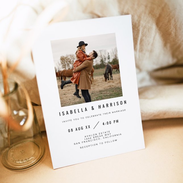 Invitación ZARA Simple Moderno Boda Minimalista de fotografía (Subido por el creador)