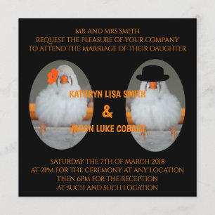 Invitación Zebra Finch con Boda de presupuesto matrimonial