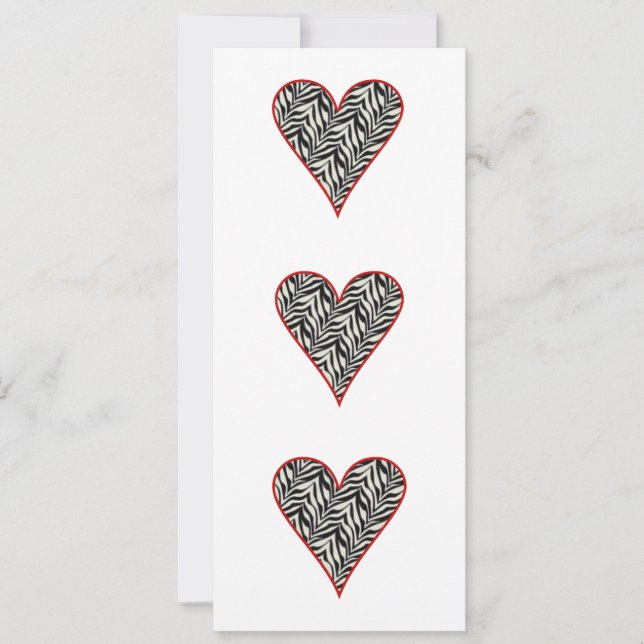 Invitación Zebra Print Heart Valentine's Day Party Invitation (Anverso)