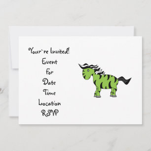 Invitación Zebra verde limón