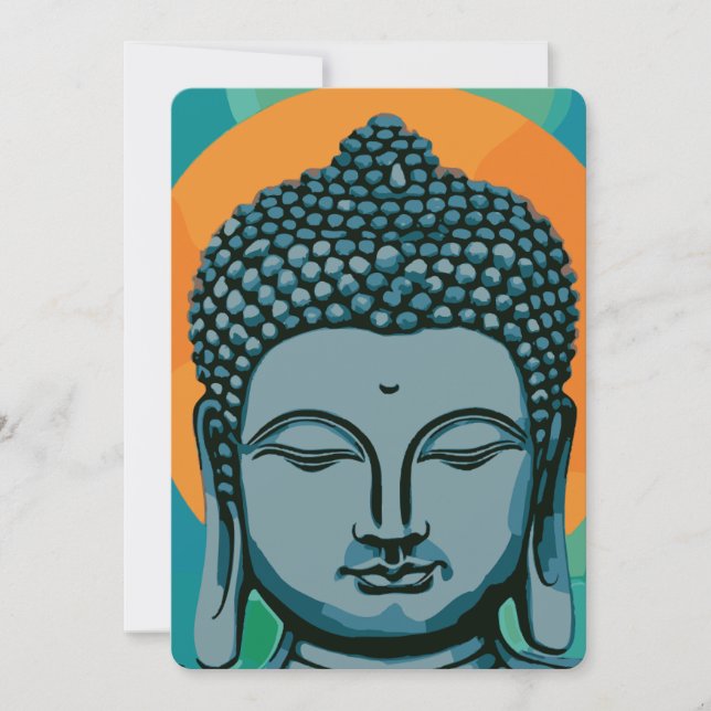 Invitación Zen Buddha Head (Anverso)