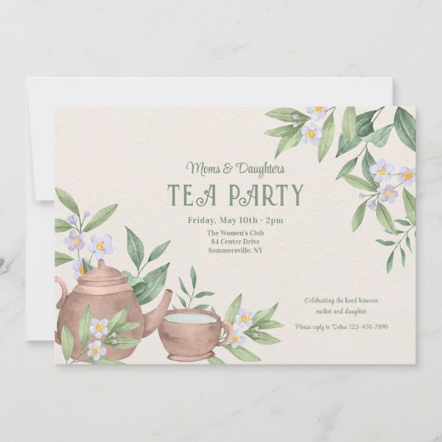 Invitación Zen Tea Fiesta (Anverso)