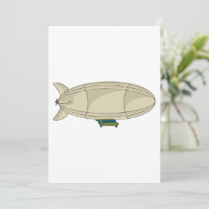 Invitación Zepelín Dirigible Retro Blimp de Ciencia Ficción