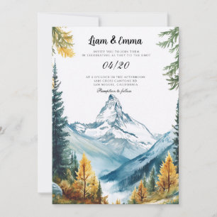 Invitación Zermatt Suiza paisaje Matterhorn Boda