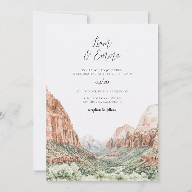Invitación Zion Wedding Invitation (Anverso)