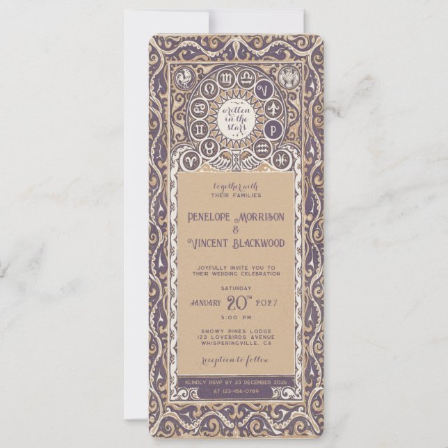 Invitación Zodiac - Boda (Anverso)