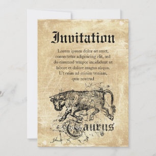 Invitación Zodiac Tauro vintage