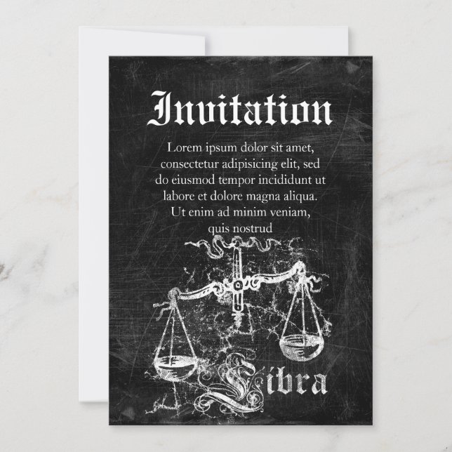 Invitación Zodiac Vintage Libra (Anverso)