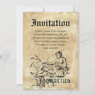 Invitación Zodiaco Acuario Vintage