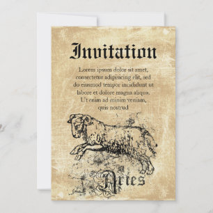Invitación Zodiaco Aries Vintage