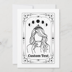 Invitación Zodiaco Personalizado Tarot Feminista Celestial Má