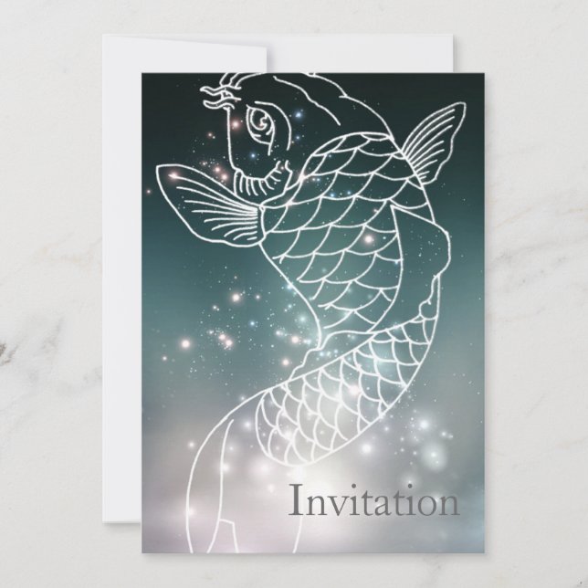 Invitación zodiaco Piscis de la astrología del zodiaco de la (Anverso)