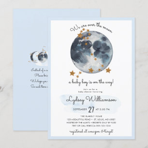 Invitación Zodiaco sobre el Baby Shower de la Luna