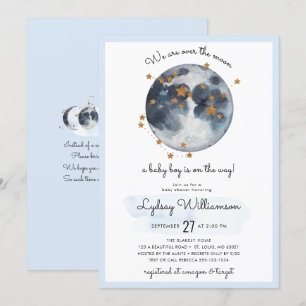 Invitación Zodiaco sobre el Baby Shower de la Luna