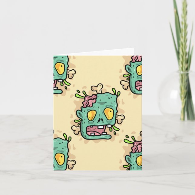 Invitación zombi beige halloween (Anverso)