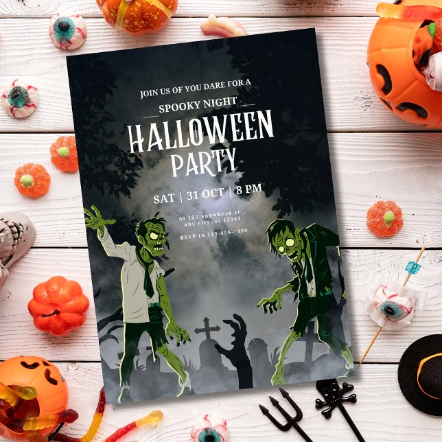 Invitación zombiana de Halloween Noche de fantasía (Subido por el creador)