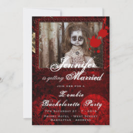 Invitación ZOMBIE BRIDE DOLL Bachelorette Party Halloween