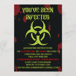 Invitación Zombie-Halloween infectada