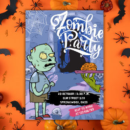 Invitación Zombie Party Invitation Halloween Card