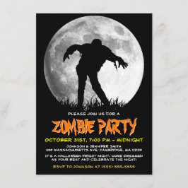 Invitación Zombie se levanta Fiesta apocalíptico Luna llena H