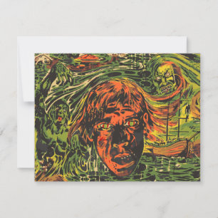 Invitación Zombies vintage de Halloween, arte callejero Grafi