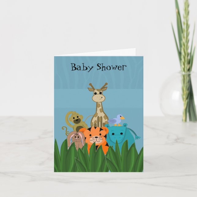 Invitación Zoo Animal Baby Shower (Anverso)