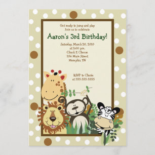 Invitación ZOO CREW Jungle Safari BIRTHDAY INVITE 5x7