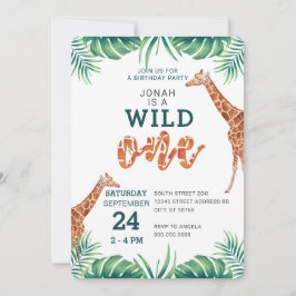 Invitación Zoológico de la fiesta de primer cumpleaños de WIL