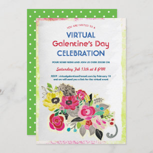 Invitación Zoom de celebración del Día de la Galentina Virtua