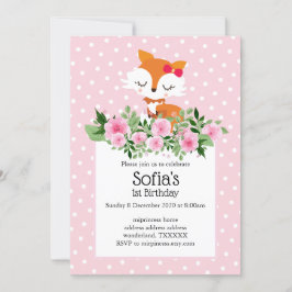 Invitación zorro, bosque, lindo, jovencito, divertido, de mod