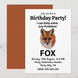 Invitación Zorro Puedo Ayudar a Resolver Cualquier Problema Z