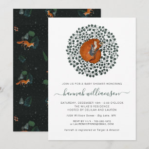 Invitación Zorro y Liebre del Bosque   Baby Shower del Bosque