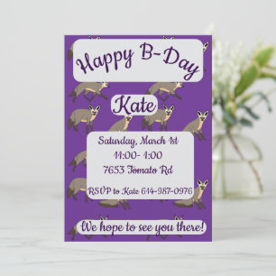 Invitación Zorros Orejones Feliz Cumpleaños