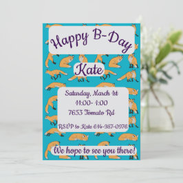 Invitación Zorros Rojos Feliz Cumpleaños
