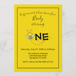 Invitación Zumbido encendido sobre la primera fiesta de