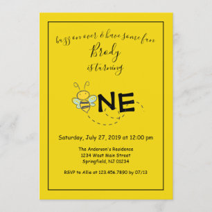 Invitación Zumbido encendido sobre la primera fiesta de