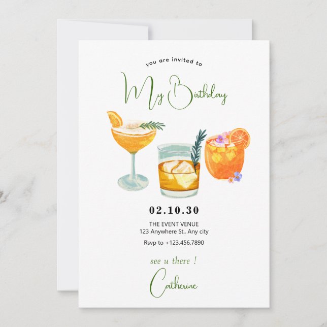 Invitación Zumo de naranja de fruta fresca bebe cumpleaños (Anverso)