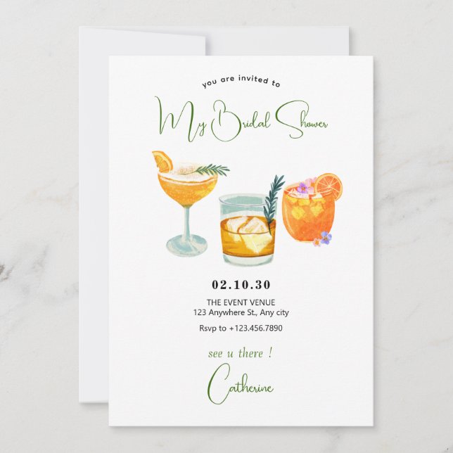 Invitación Zumo de naranja de fruta fresca bebe una ducha de  (Anverso)