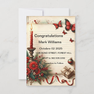 InvitaciónElegante Diseño de Invitación a Boda Flo