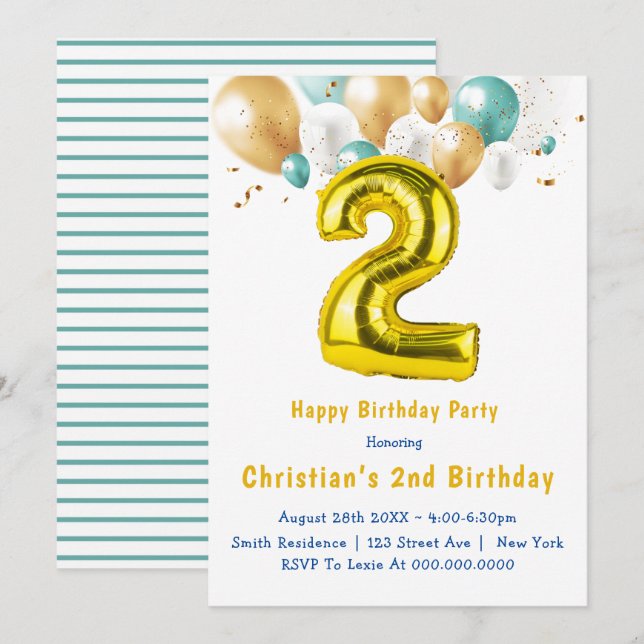 Invitaciones a 2º cumpleaños de los Globos de Oro  (Anverso / Reverso)